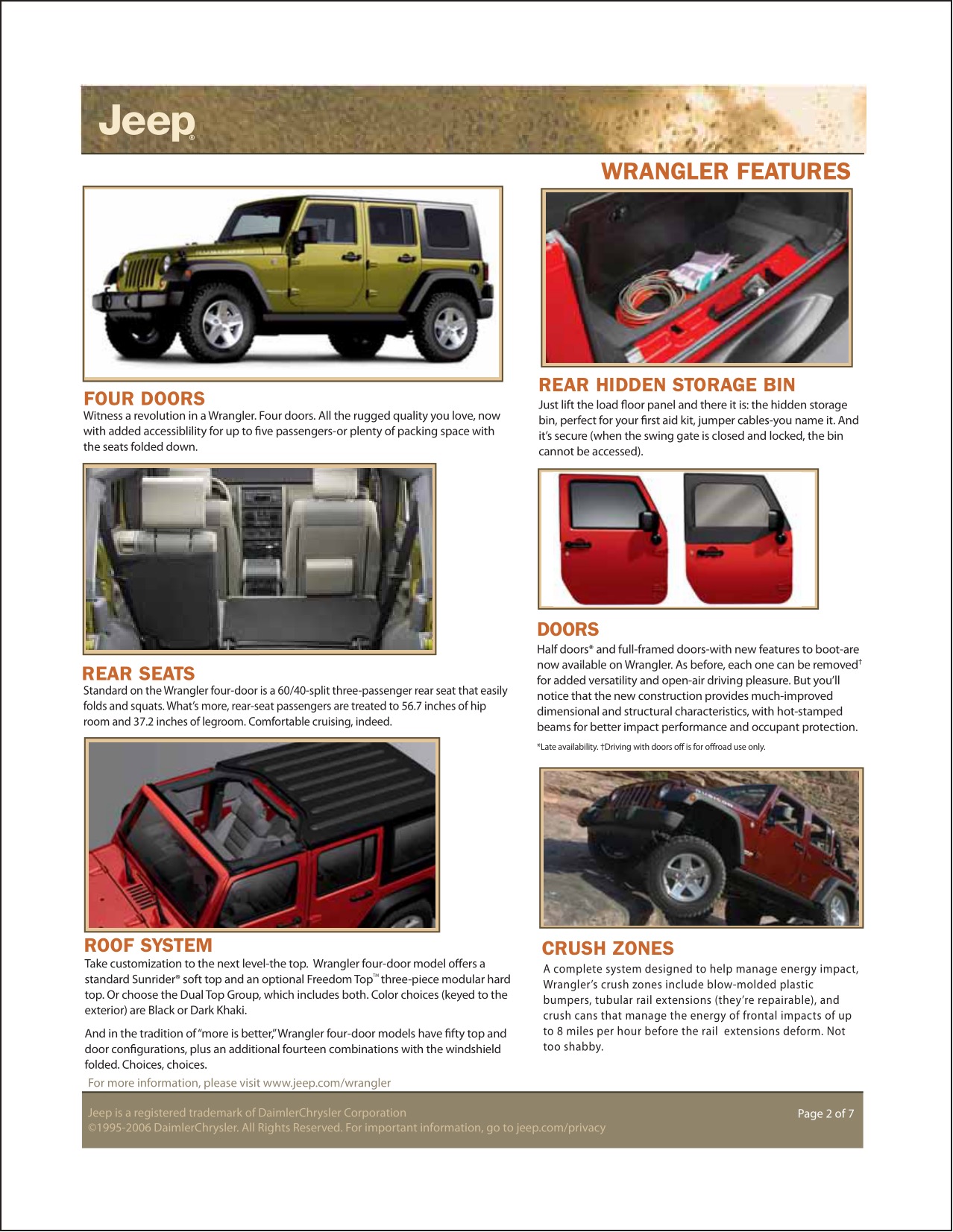 2007 Jeep Wrangler Brochure Page 1